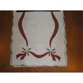 Fastfood ZC09008-1436 14 x 36 in. Embroidered Christmas Ribbon Cutwork Placemats FA278333